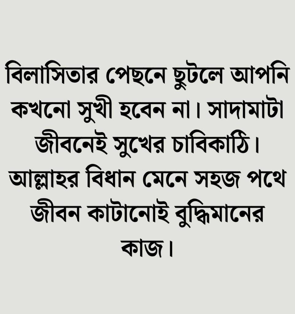 সাদামাটা জীবন নিয়ে ইসলামিক উক্তি